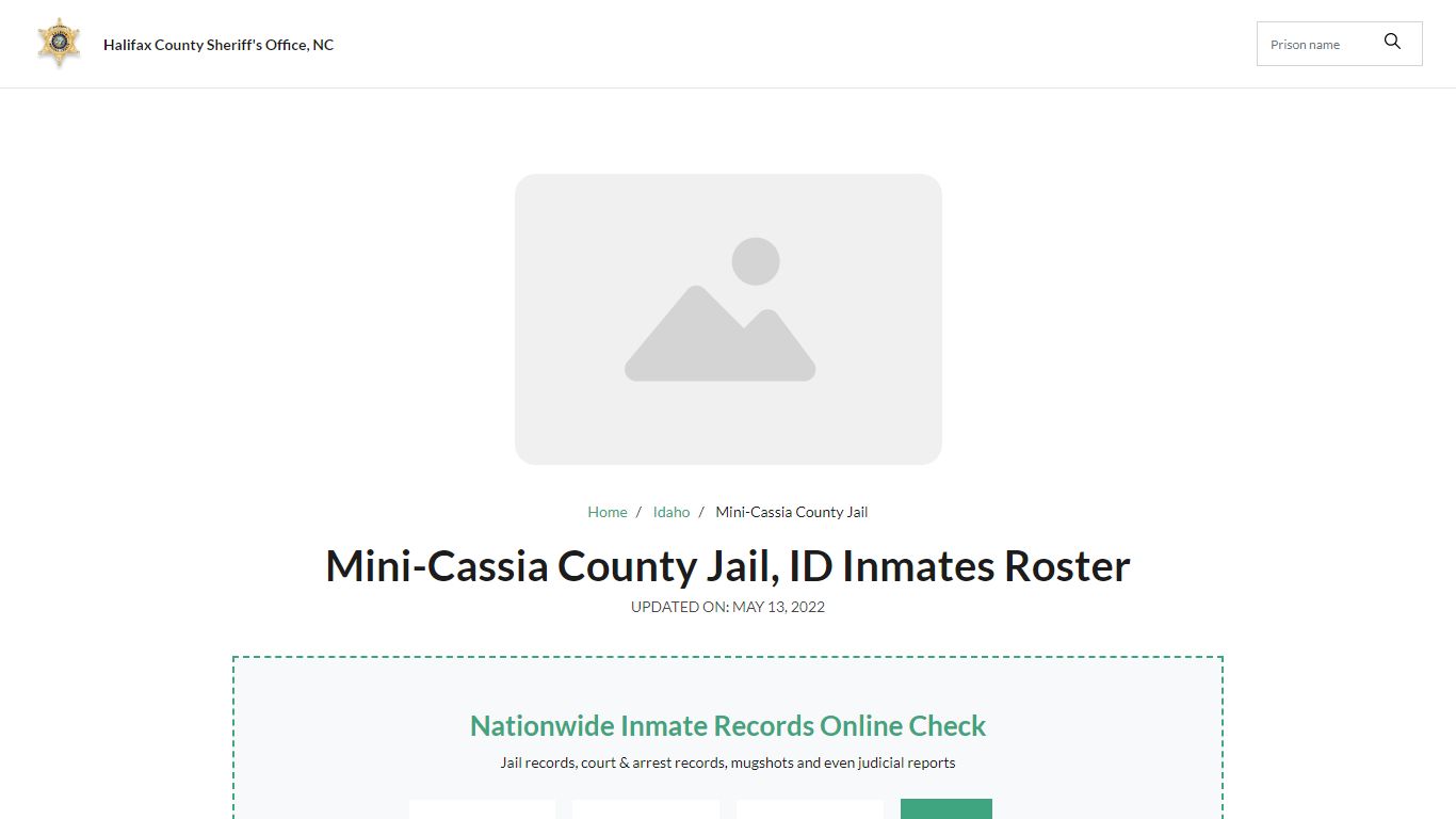 Mini-Cassia County Jail, ID Jail Roster, Name Search