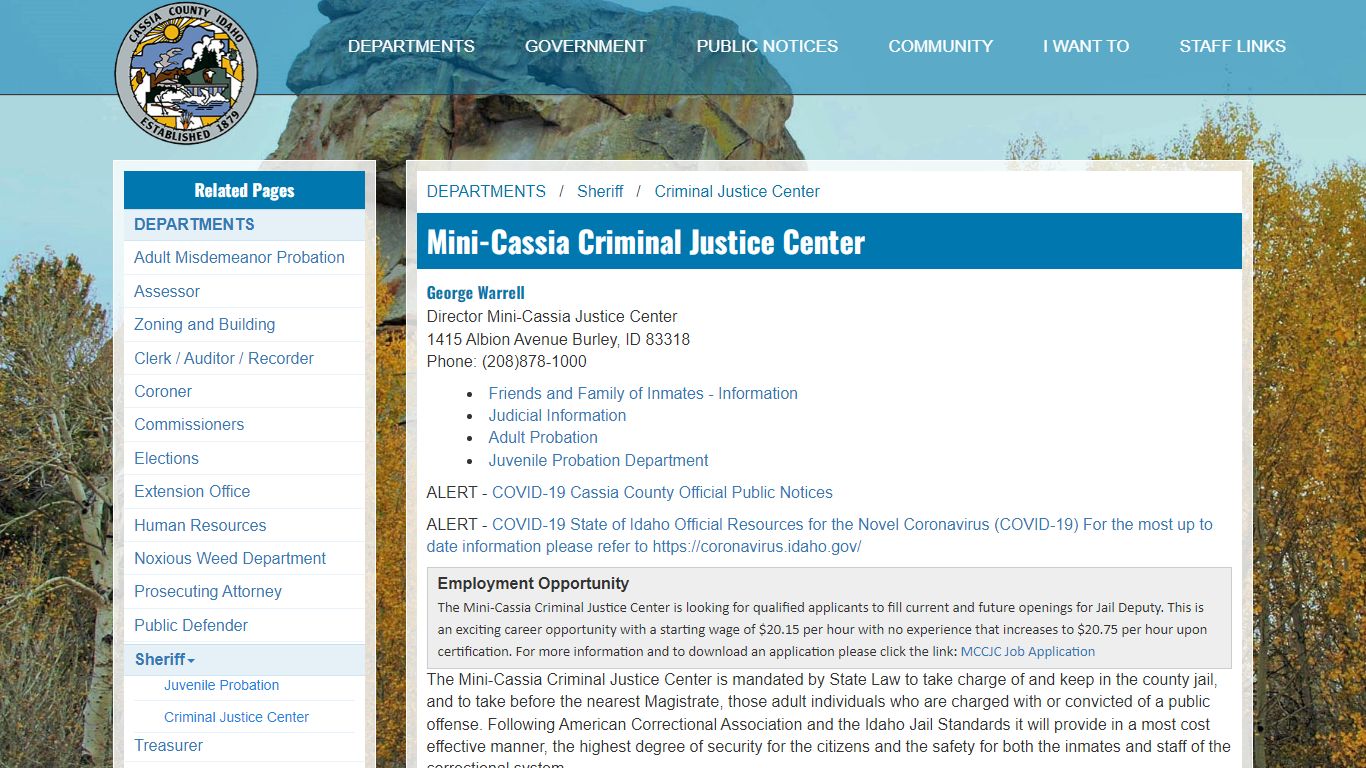 Mini-Cassia Criminal Justice Center - Cassia County, Idaho
